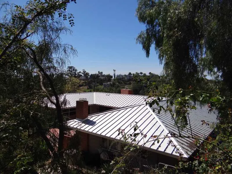 A San Diego home with a vertical-seam Galvalume metal roof